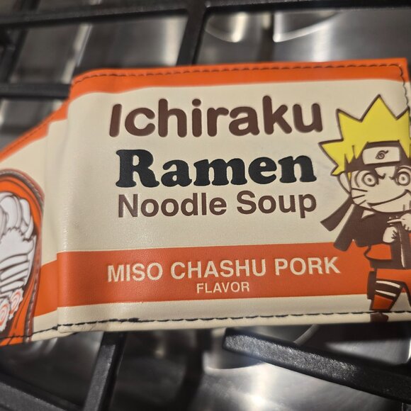 Naruto Ichiraku Ramen Noodle Soup Miso Chashu Pork Flavor Bi Fold Wallet Plastic - Picture 3 of 9